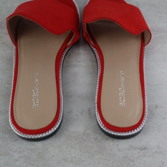 BCBGeneration Womens Size 6.5 Red Zahara Suede Slip On Flats Sandals - Picture 8 of 11